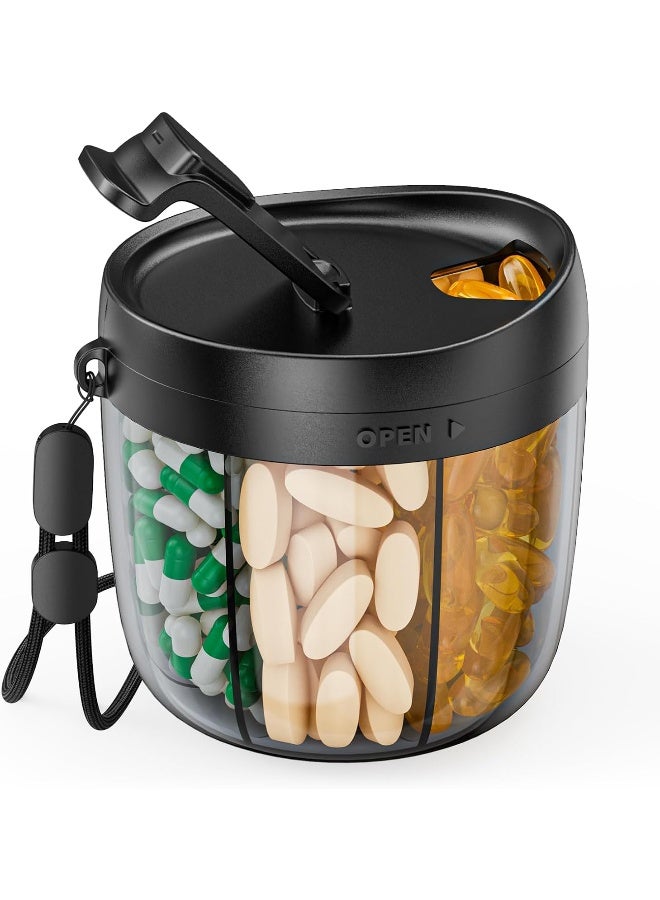 PULIV Portable Pill Dispenser Bottle, Vitamin Organizer With 7 Compartments - Image 1
